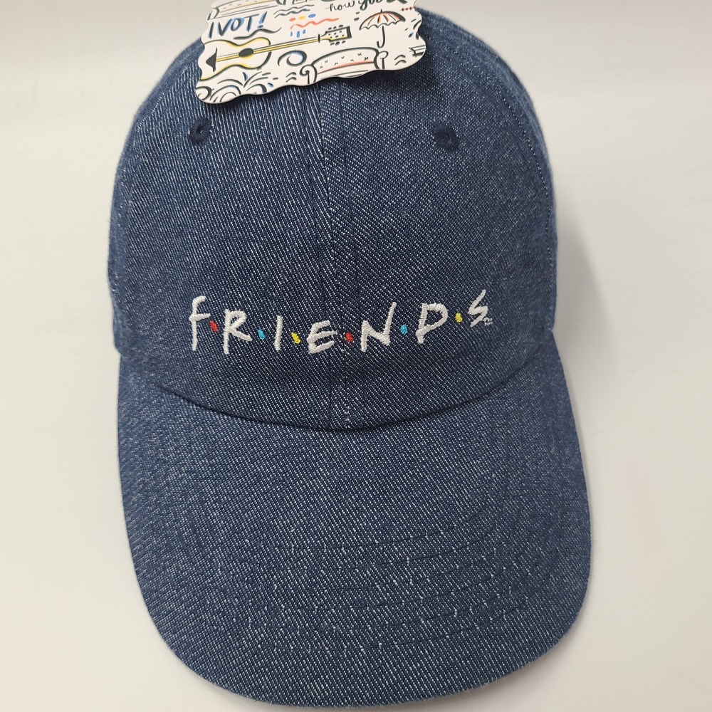 Friends Hat Strapback (Fits Small) Blue Denim TV Show Television Casual Logo Men